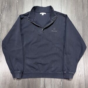 Cutter & Buck Quarter Zip Golf Shirt Mens M Riviera Casino Navy Blue‎ Preppy L/S